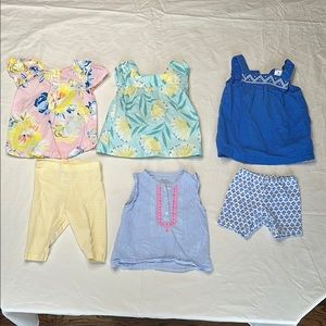 Carters size 9 months baby bundle of summer sets. Mix and match tops and pants.